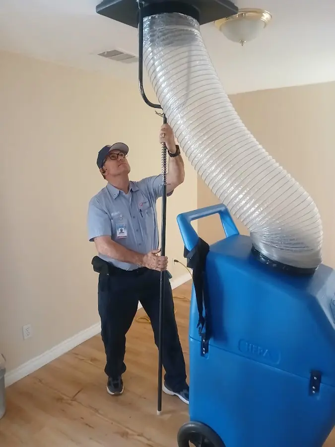Mini Split Installation technician using HEPA equipment in Roseville